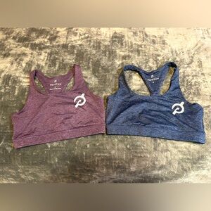 Two Peloton brand heathered strappy sports bras size M (no pads)